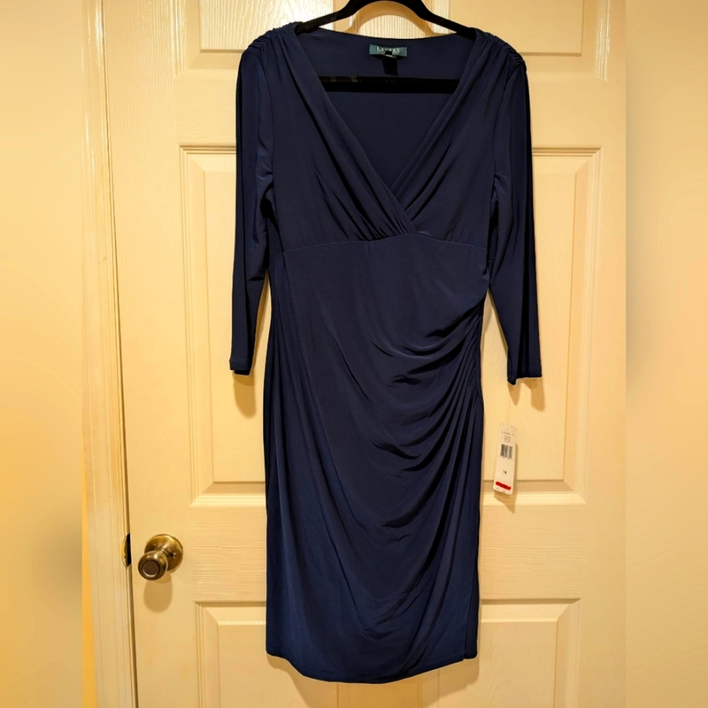 NWT Lauren Ralph Lauren blue dress size 14